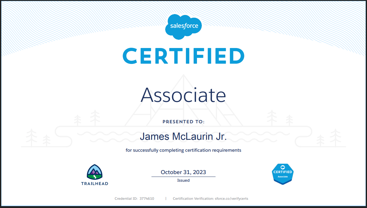 Salesforce Certified Associate certificate